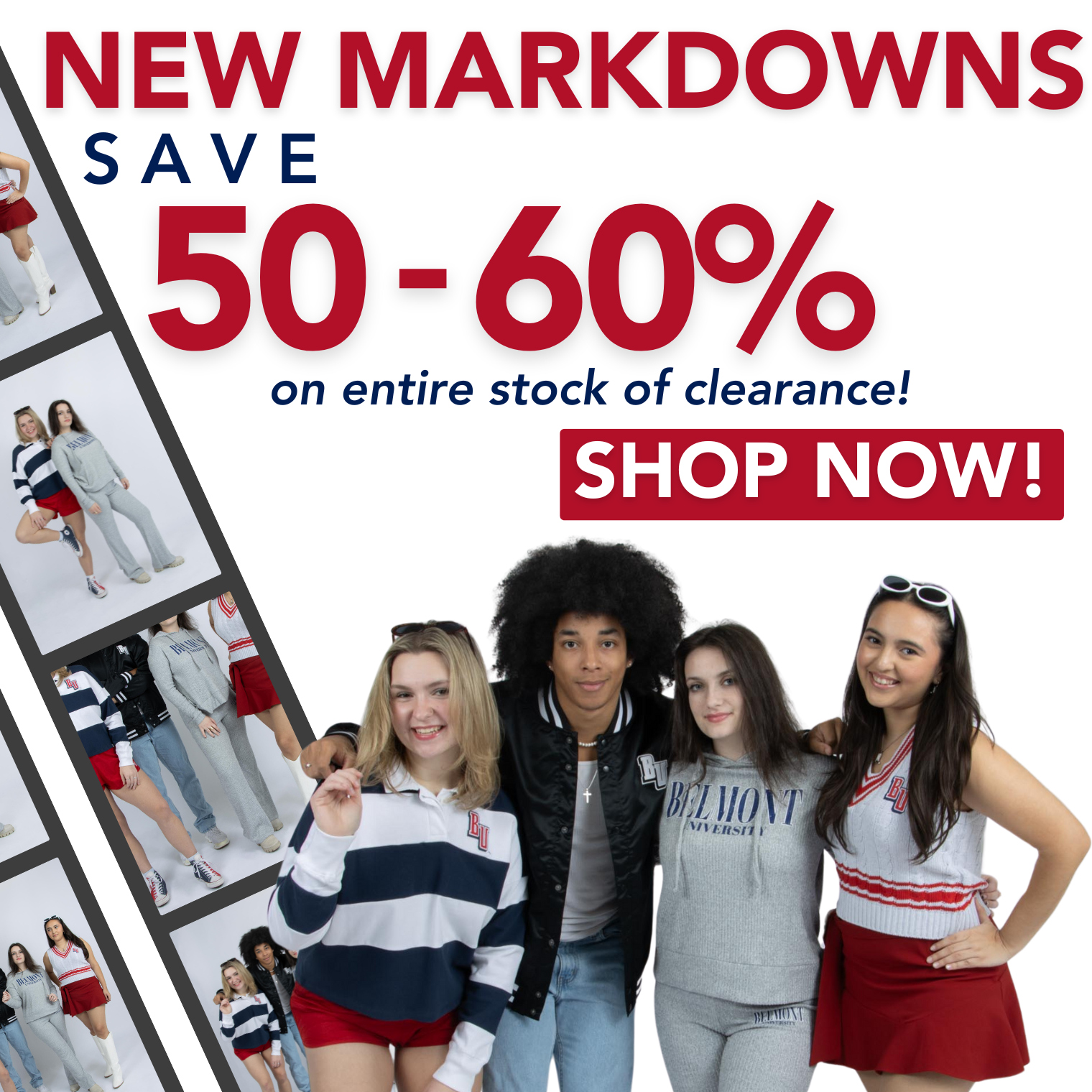 Save 50-60 percent on clearance
