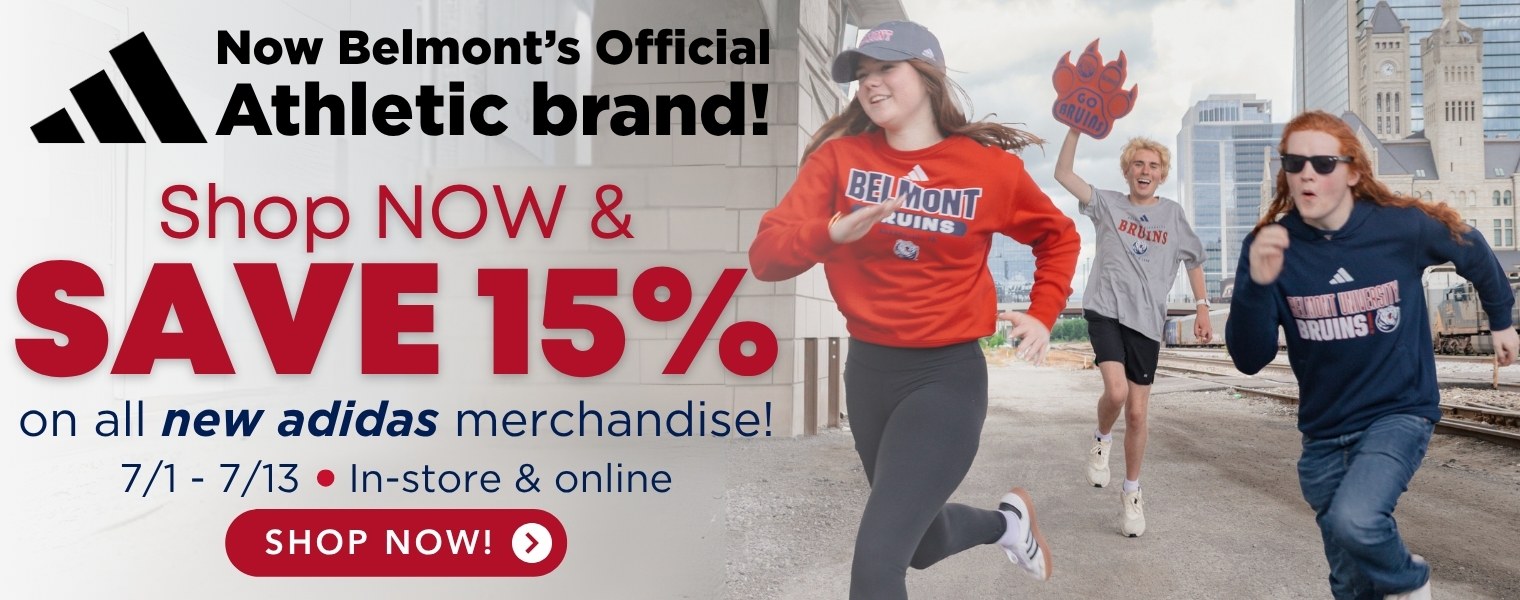 3 students wearing new BruinShop Adidas apparel and running. Click here to shop and save 15%
