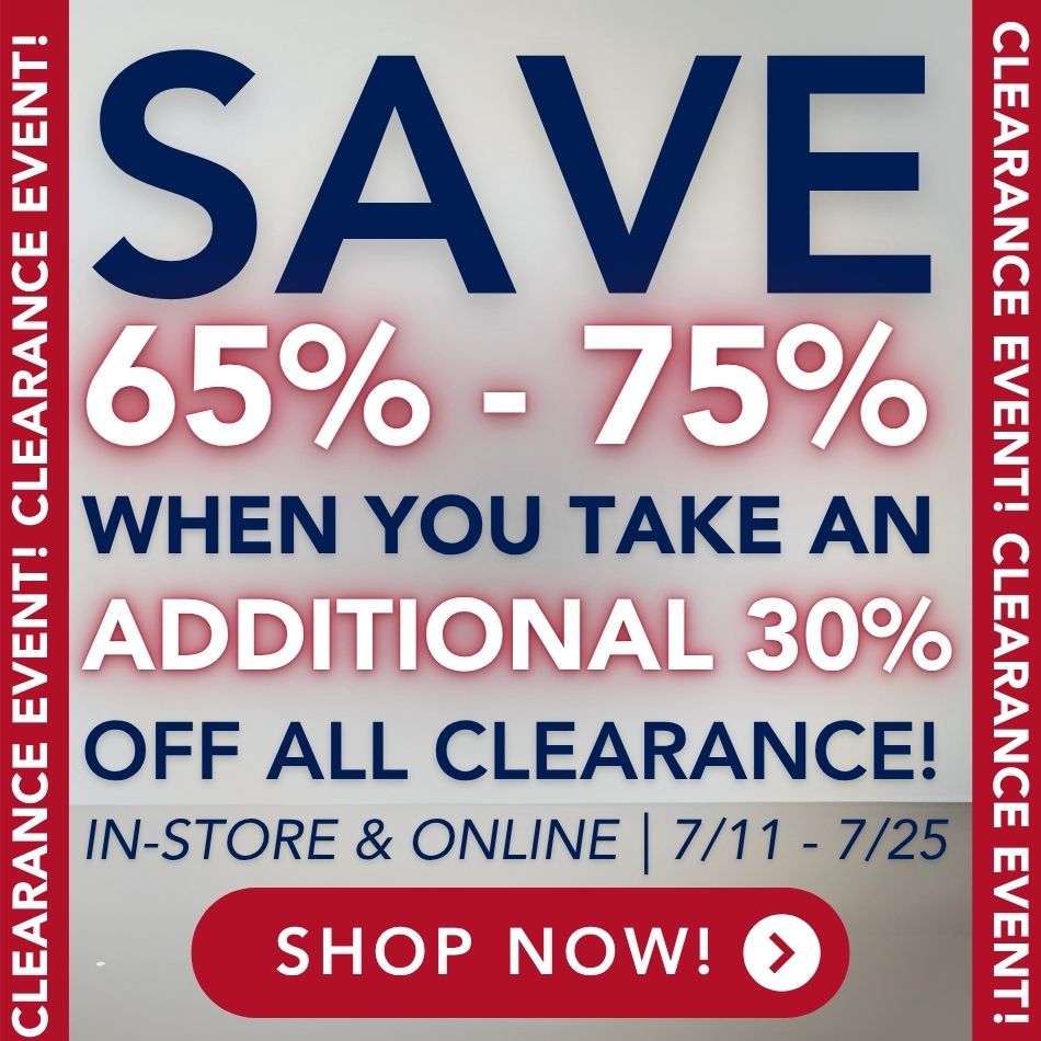 Save 65 to 70 percent off entire stock of clearance. Click here to shop
