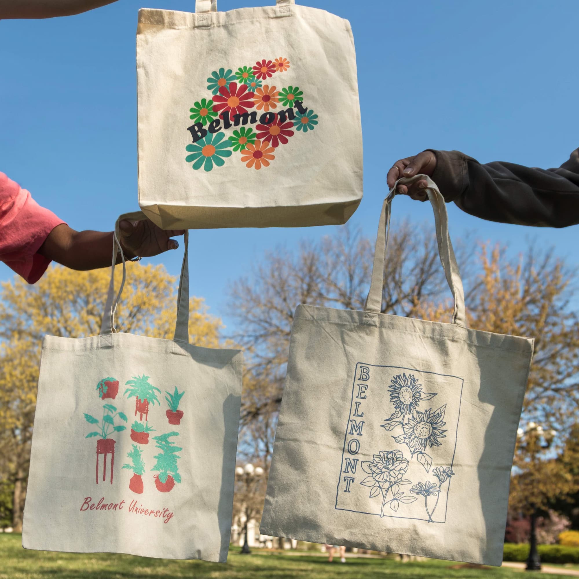 3 of the BruinShop's spring themed tote bags. Click here to view Instagram post
